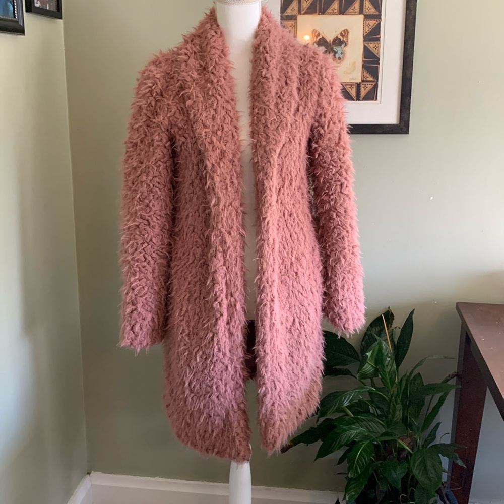 Dusty Rose Faux Fur Jacket